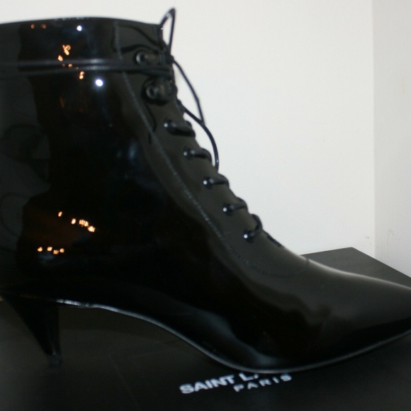 Saint Laurent Paris Runway Cat 50 Lace-Up Booties - Picture 2 of 7